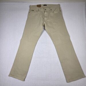Polo Ralph Lauren Classic Fit Jeans Men's 34x30 Beige Straight Stretch Denim NWT